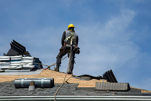 Professional Gutter Installation technician working in Brookline, NH